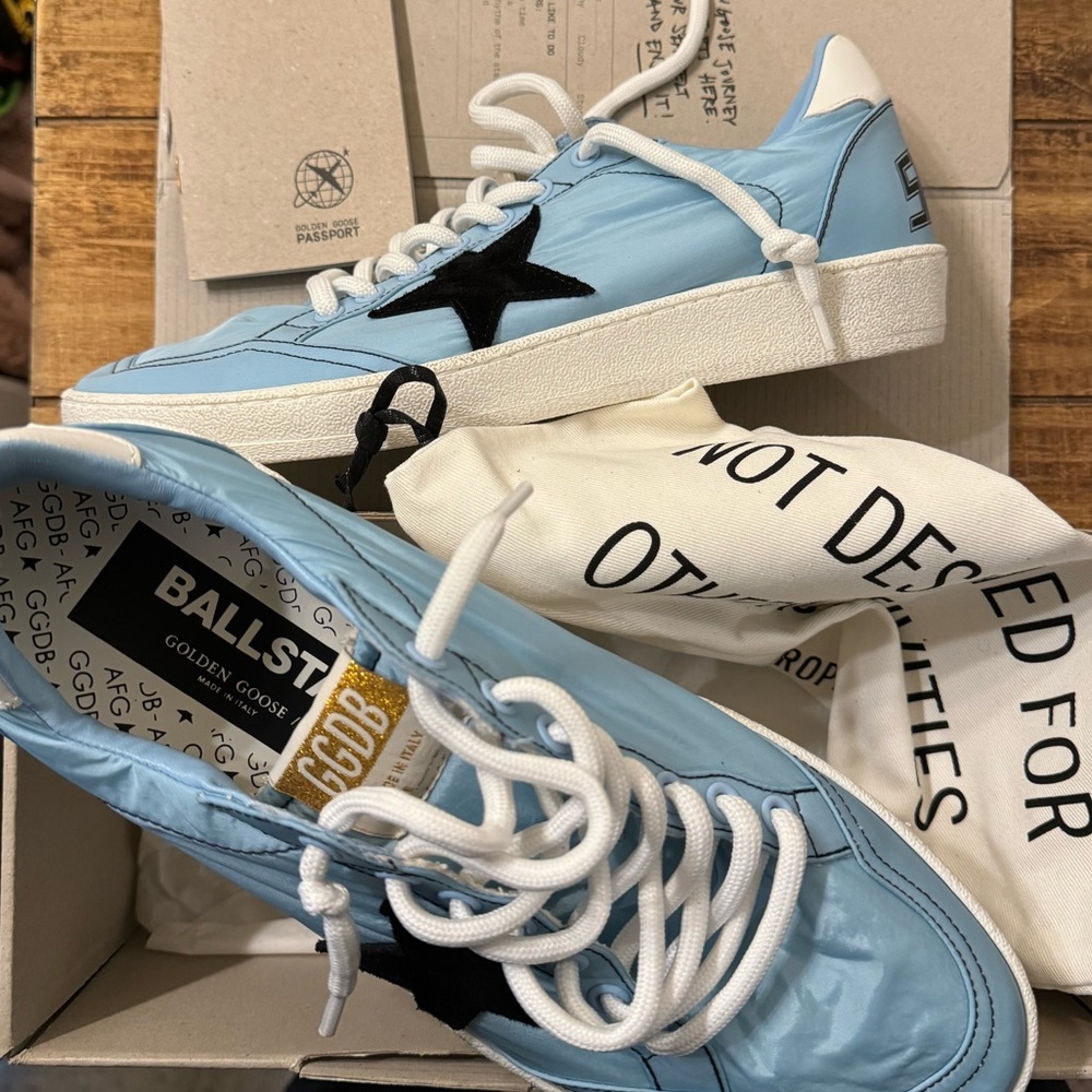 🩵🩵GOLDEN GOOSE LIGHT BLUE BALL STAR 🩵🩵